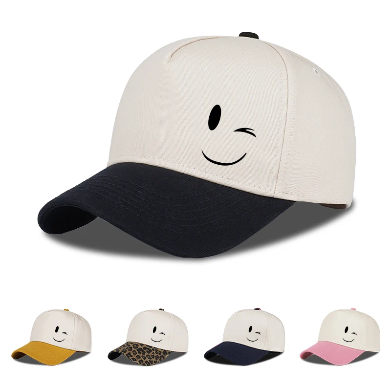 Smiley Face Printed Baseball Cap: Lightweight, Breathable, a