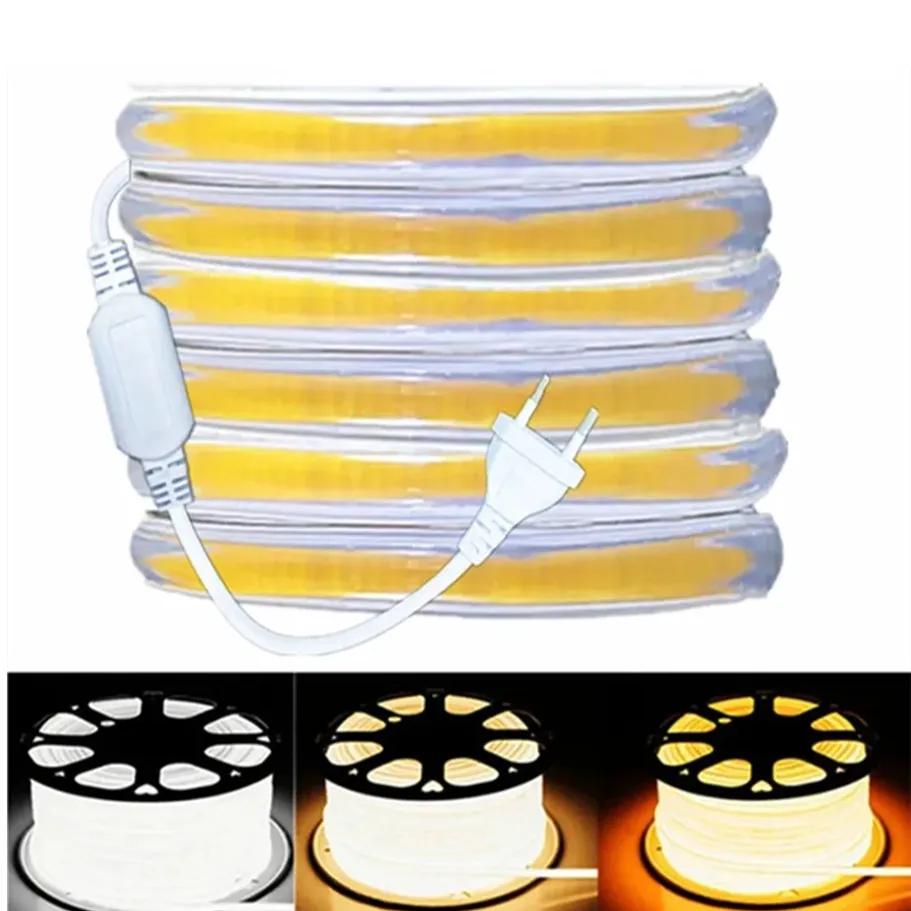 

Светодиодная лента COB 220 В, стандартная европейская вилка питания 3000K 4500K 6000K IP67