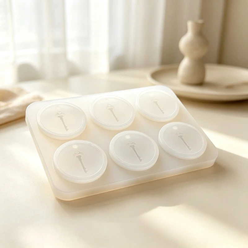 Resin silicone molds, key embossing circular label silicone molds, key round hole molds, decorative pendants, DIY casting molds