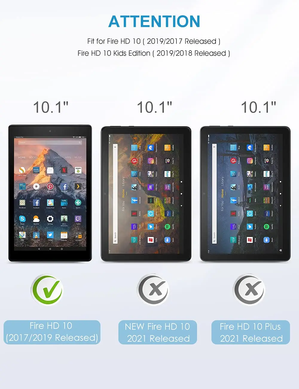 Ochronne szkło hartowane na ekran dla Amazon Fire HD 10 (9/7, 2019/2017 wydany) Fire HD 10 Kids Edition 2019/2017 wydany