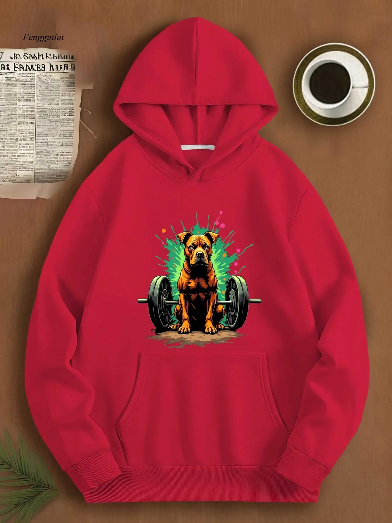 

Толстовка с капюшоном Muscular Dog Fitness со штангой