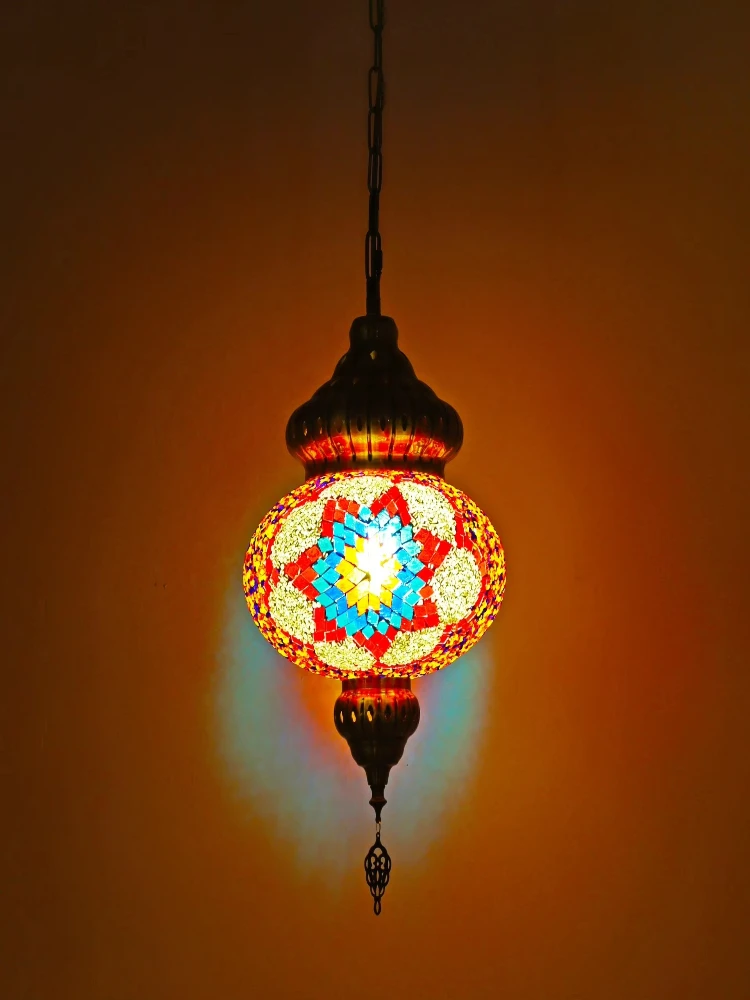 Moroccan style Turkish style glass multicore handmade mosaic chandelier