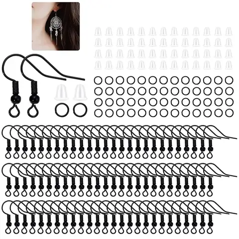 Earring Hooks,Earring Making Supplies Kit with Jewelry Hooks,Fish Hook Earrings,Earring Backs,Jump Rings for Jewelry Making