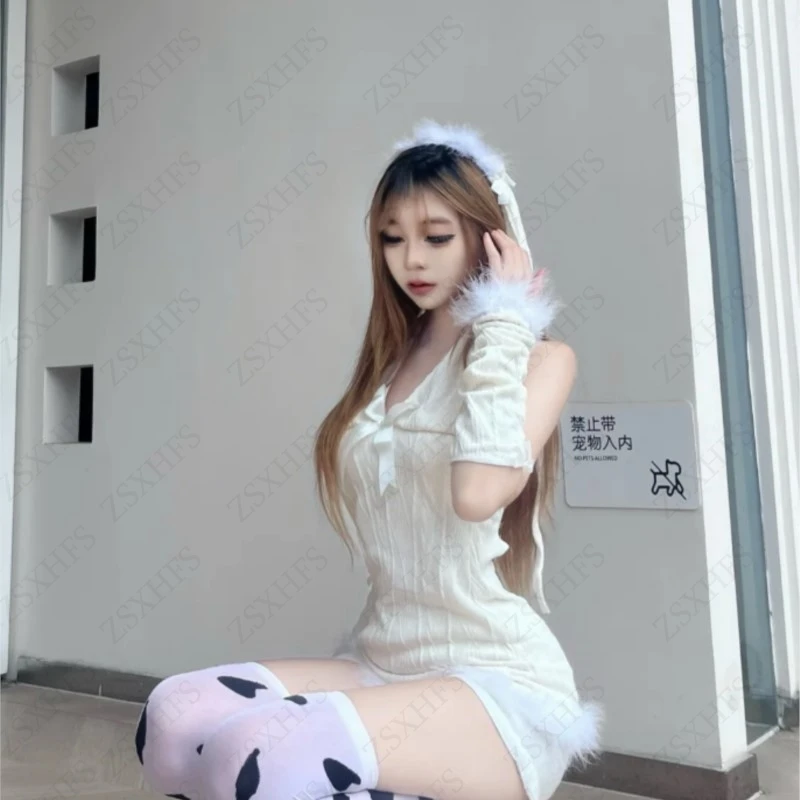 Abito dolce anni '90 Punk Camicie sexy Abbigliamento donna Grafica vintage Streetwear Lace-up Pelliccia di volpe Hot Girl senza maniche Abiti civettuoli