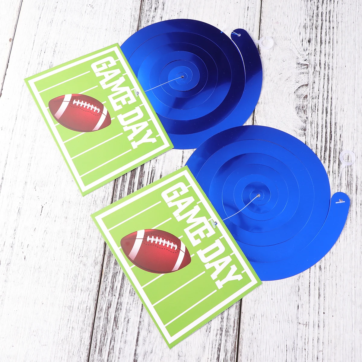 

30 Pcs Spiral Pendants PVC Hanging naments Swirl Banners Cartoon Decor Rugby Party Supplies Safe Materials Quality Beads