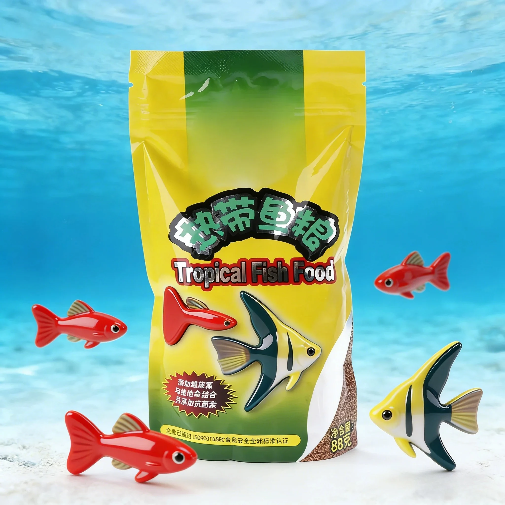 Premium Extra Tropical Fish Food 88g High Protein Nutritious Complete Balanced Formula with Antibiotics for All Aquarium Fish