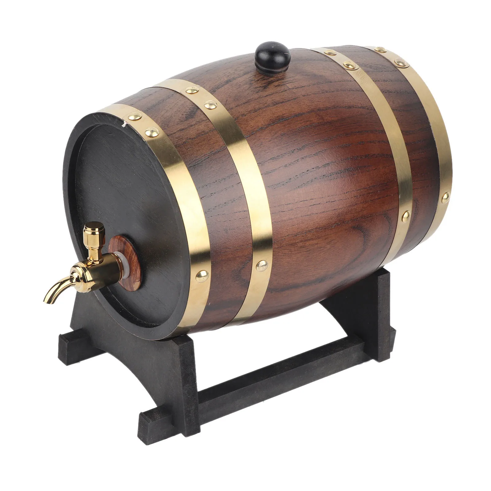 3L Retro Style Oak Wood Red Wine Brandy Whisky Barrel Keg Bucket Container with Faucet