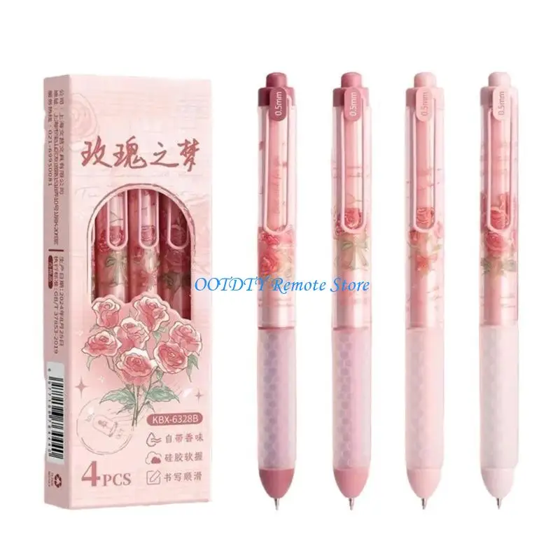 4 قطعة قلم جل قابل للسحب سريع الجفاف 0.5 مللي متر أداة الكتابة المكتبية للطلاب الكبار كتابة المجلات اللوازم المكتبية #1