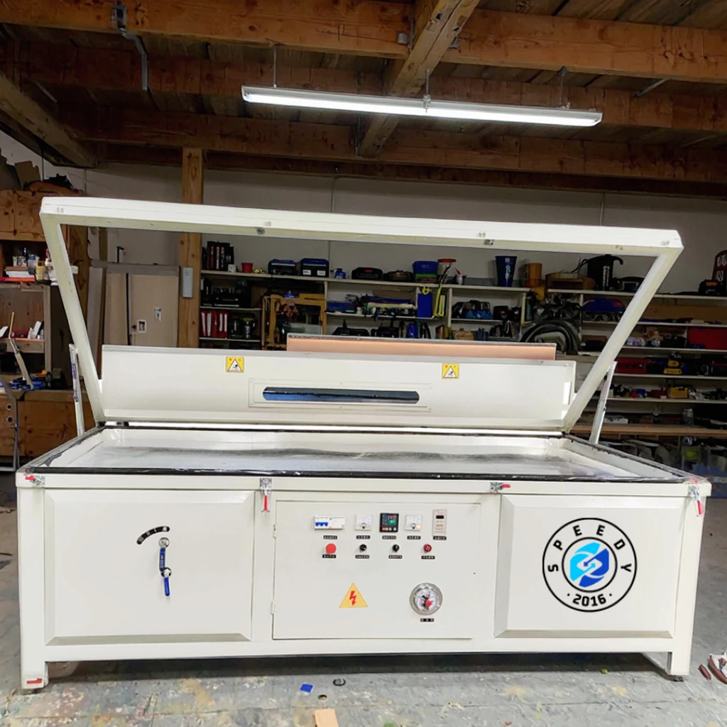 Semi Automatic PVC Veneer Laminating Vacuum Membrane Press, Cabinet MDF Door PVC Foil Lamination Equipment