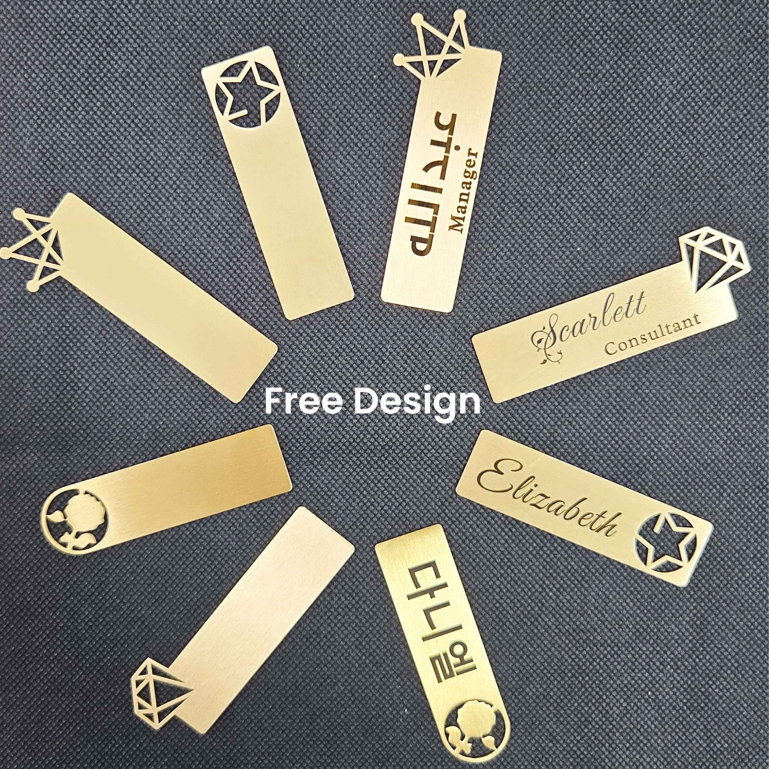 Customized Brooch Pin Personalize Engrave Your Text Logo Business ID Plate Copper Letterbox Mailbox Tag Name Badges