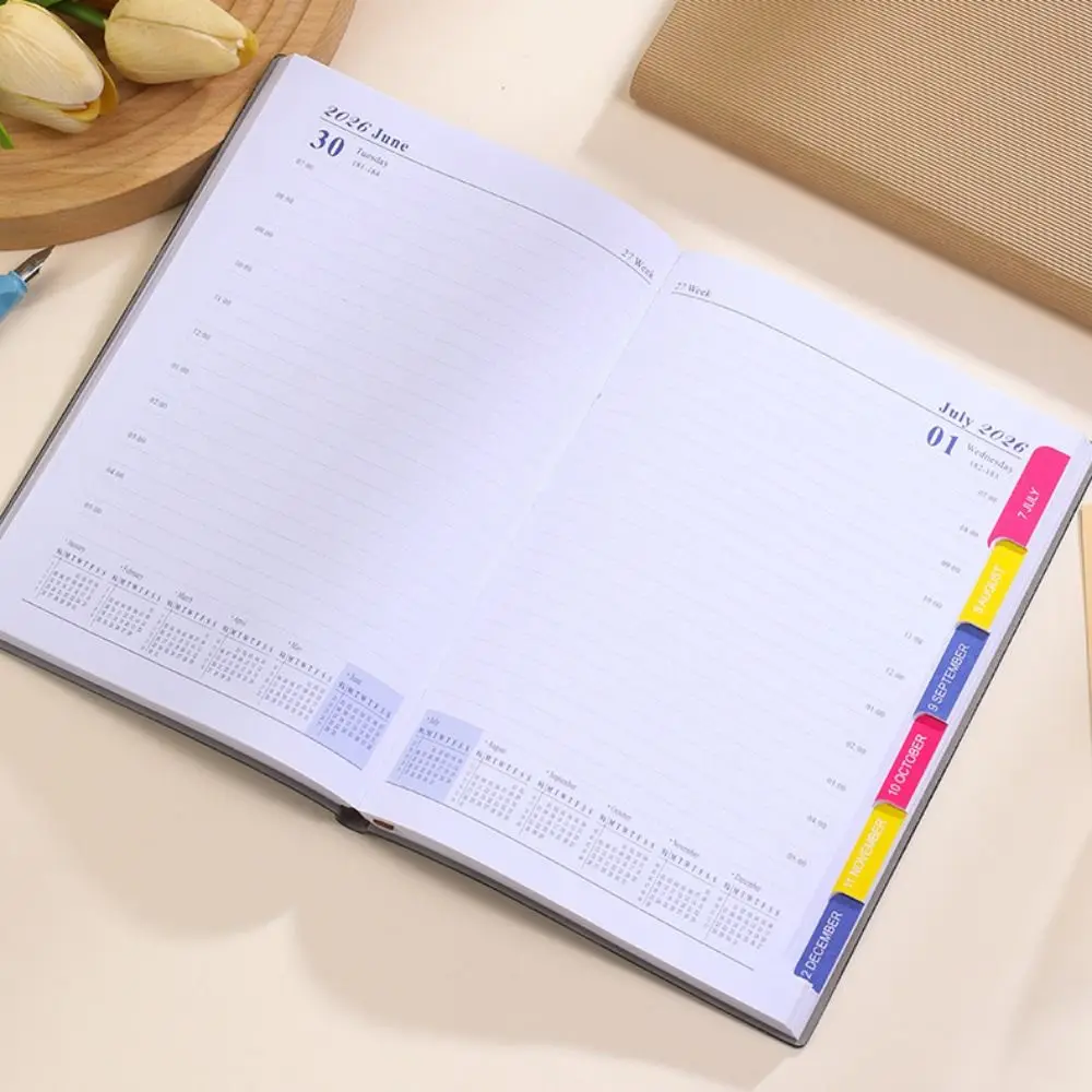 

Portable A5 2025 Agenda Book Planner Reminder Creative Schedule Book To Do List Textured PU Planner Notebook Students