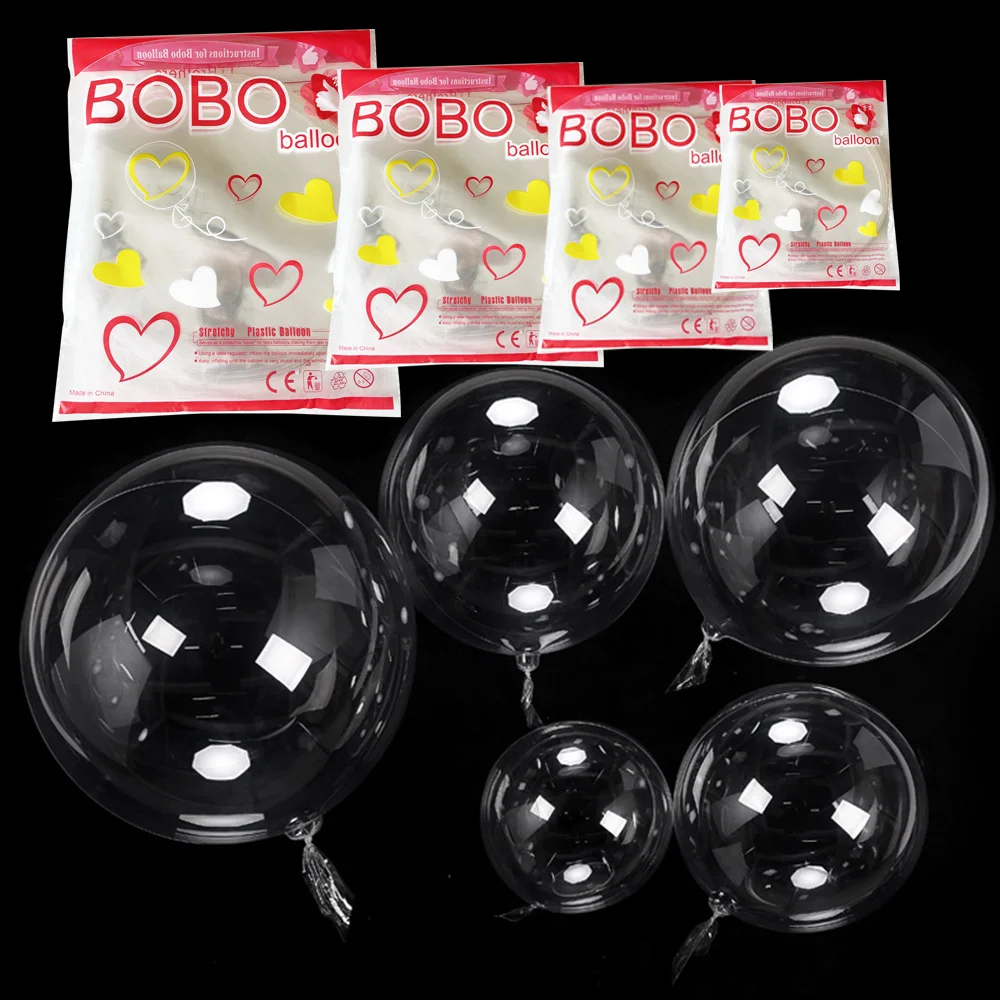 

50Pcs 8 - 36 Inch Clear Bobo Balloons Bubble Balloon Stuffing Large Transparent Balloon Christmas Wedding Birthday Party Decor