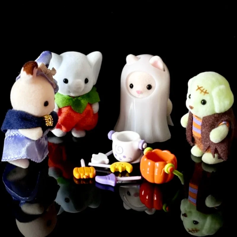 Sylvanian Families Baby Halloween Anime Toy Play House Family Toy Ghost Disguised As Pumpkin Children Easter Gift Birthday Gifts