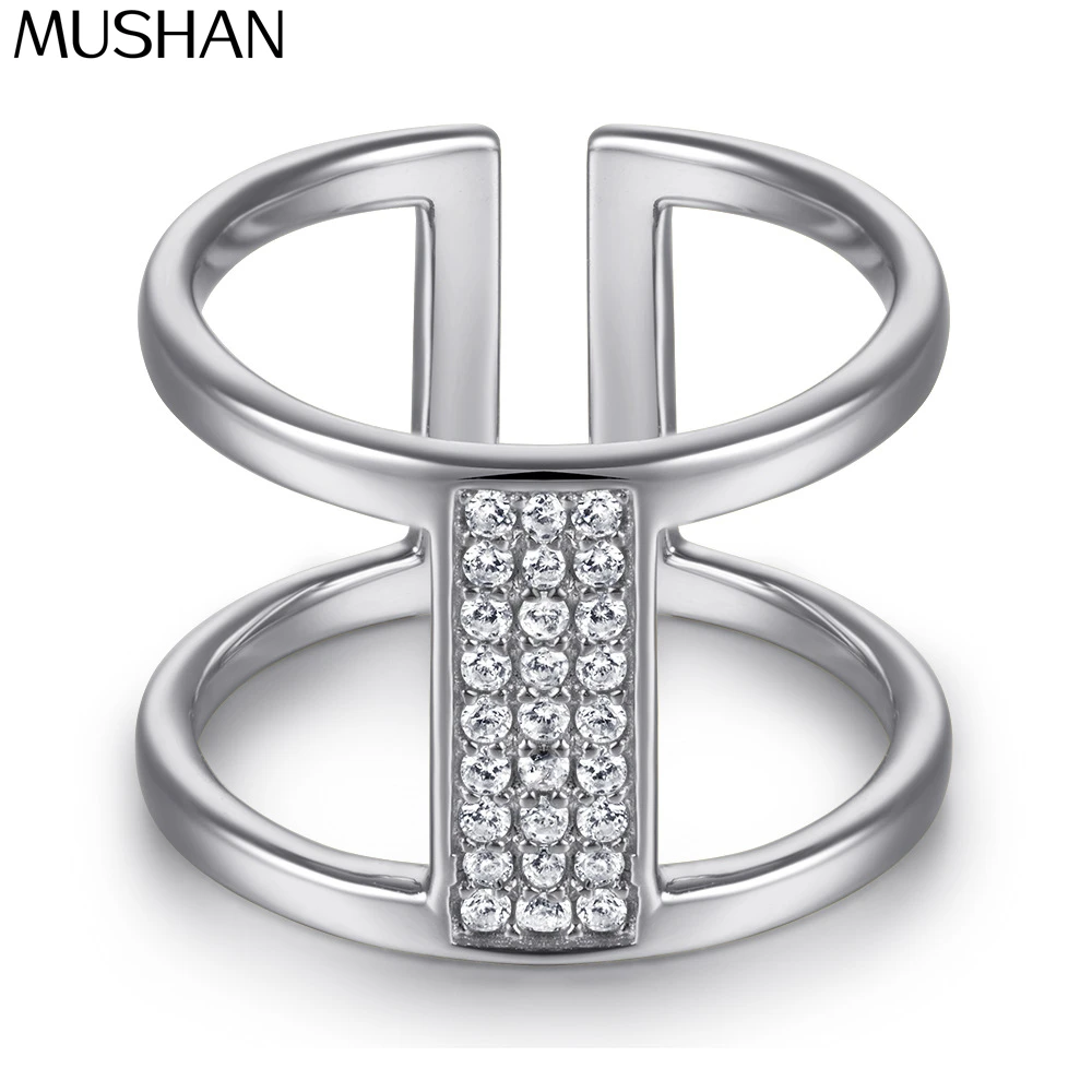 

MuShan Jewelry 925 Sterling Silver Ring Wedding Band High Carbon Diamond Anniversary Gift Wife Gift Women Rings Fine Jewelry