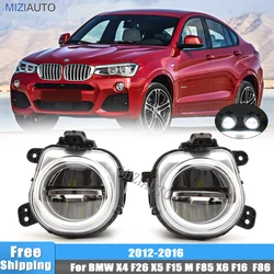 MIZIAUTO Fog Light For BMW X4 F26 X5 F15 X5 M F85 X6 F16 X6 M F86 2012-2016 Front Foglights DRL Front LED Auto Light