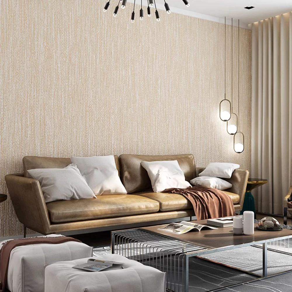 Japanese 3D Linen Striped Wall - Beauty Makeup Wallpaper 评论和价格