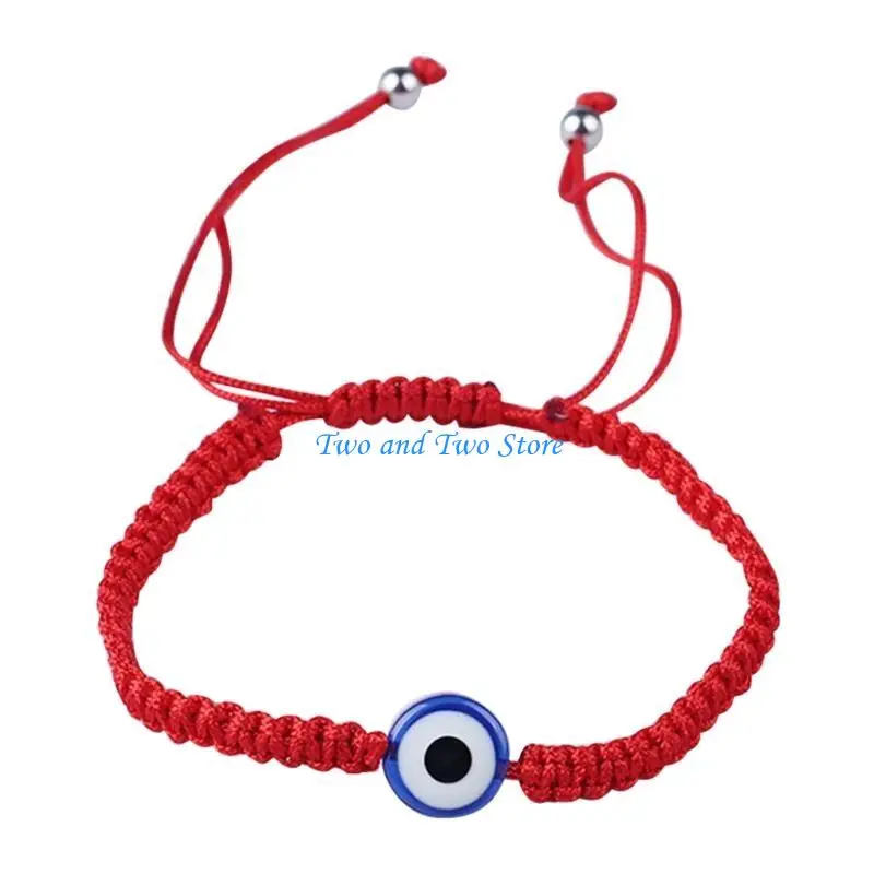 HX6F 5 Styles Fashion Lucky Red String Bracelet Braided Turkish for Evil Eye Red Rope Adjustable Bracelet for Buddhist Prayer