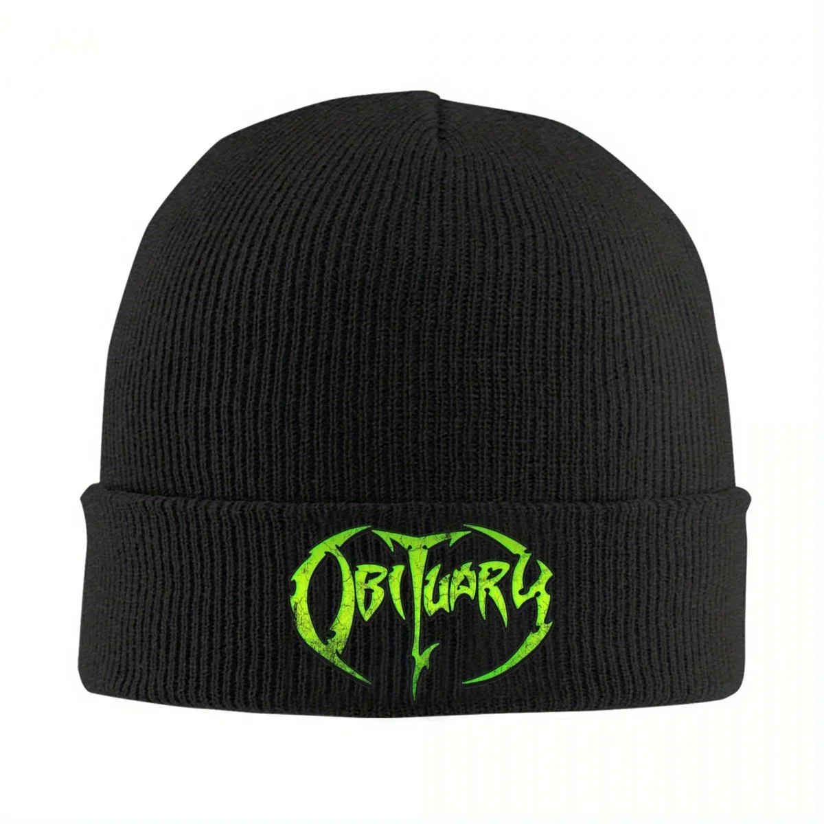 New Obituary Band Logo Death Metal Knitted Hat Beanies Winter Hats Warm Hip Hop Heavy Metal Cap Men Women