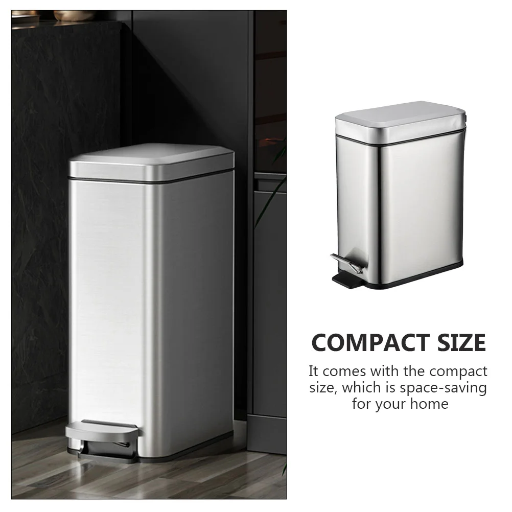 Kitchen Bin Rubbish Storage Can Stainless Steel Trash Pedal Design Waste Container