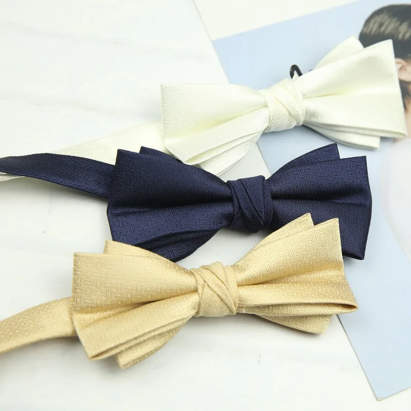 Korean Paisley Floral Printed Bowties for Mens Suits Business Casual Small Bow Ties for Women Double-layer Green Cravat Tie