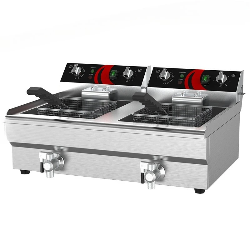 

Commercial, double cylinder, double sieve, electric fryer, fryer