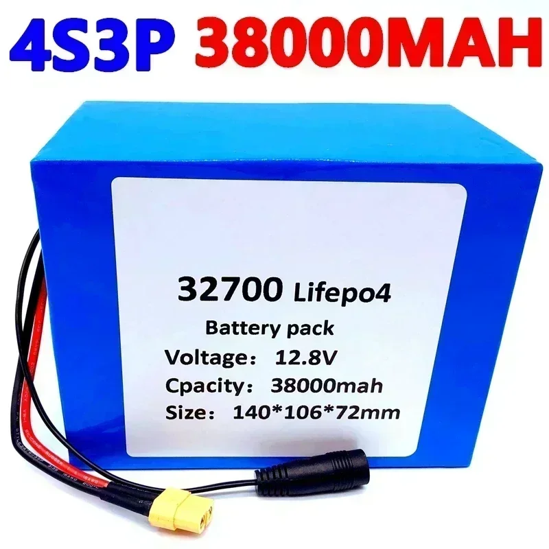 2021 32700 Lifepo4 Battery Pack 4S3P 12.8V 38Ah 4S 40A 100A Balanced BMS for Electric Boat and Uninterrupted Power Supply 12V