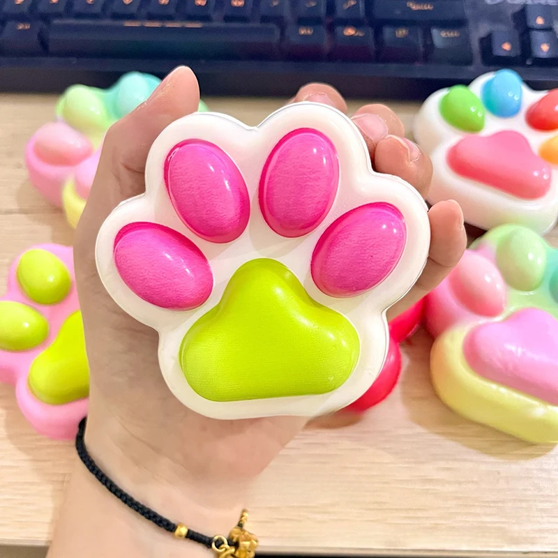 1Pcs Soft Sticky Stress Relief Relax Toys Squeeze Cat Paw Toys Decompressing Pinching Cat Paw PU Slow Rebound Toy