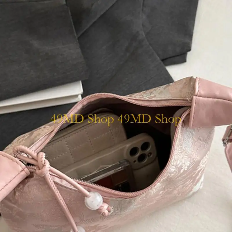 49MD Retro الصينية النمط الصليب كروس الكتف حقيبة تطريز المساء محافظ مع محافظ حقيبة الكتف السحاب