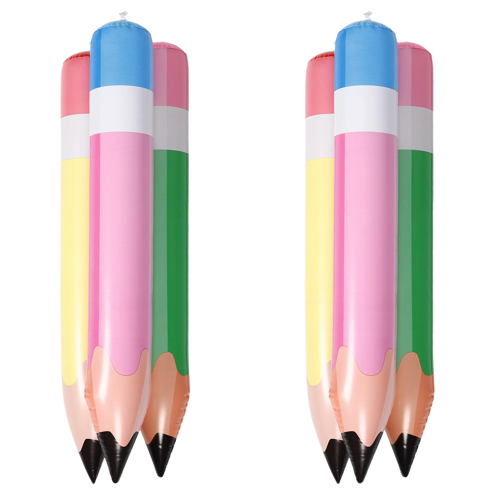 

6pcs Inflatable Pencils PVC Giant Decorations for Back to School Classroom Hanging Balloons Photo Props Welcome Decor