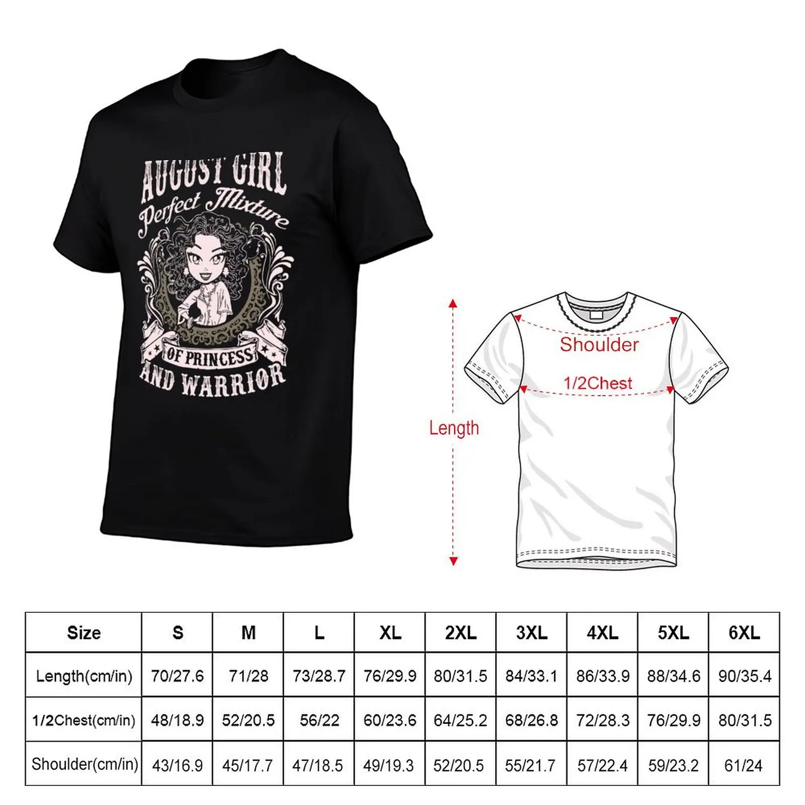 August Girl Perfect Mixture Of Princess And Warrior Shirt T-Shirt Active Wear Sports T-Shirt for Men