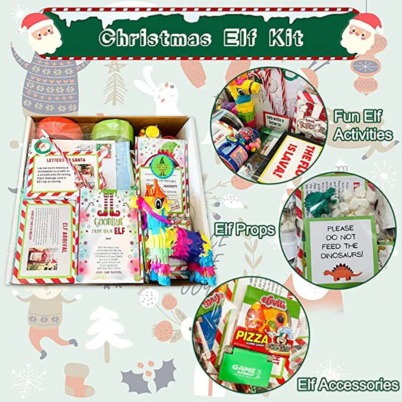 Elf Kit 12/24 Days Of Christmas Countdown Gift Set Days Of Elf Magic Creative Gift Sets Blinds Box Toy Gift Props New Fun Random