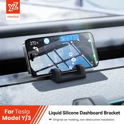 YZ para tesla highland 3/Y soporte de silicona líquida para teléfono móvil tablero soporte para teléfono móvil accesorios de Interior de coche Clip de ventilación de aire