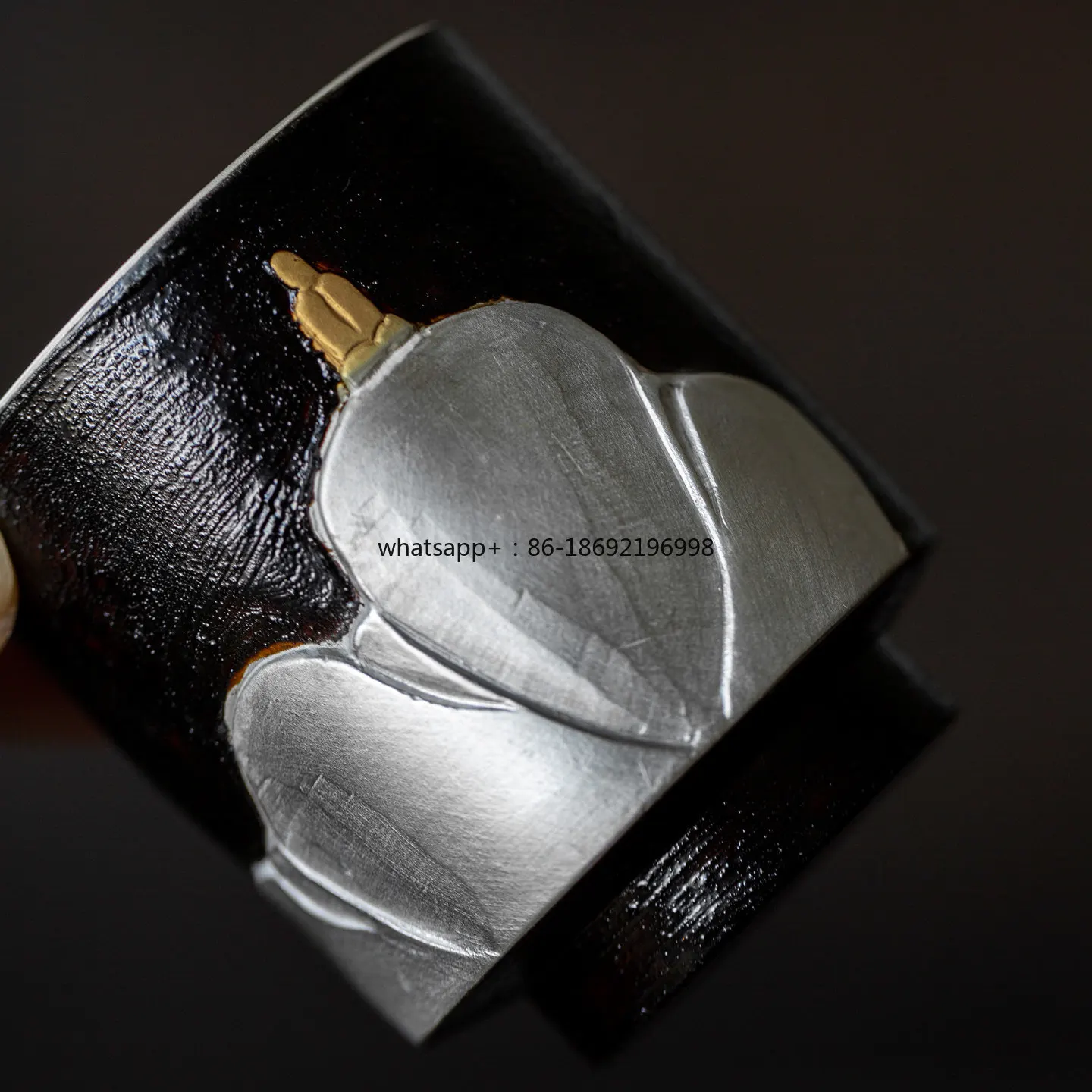 Large Lacquer Handmade Craftsmanship Liu Yin Lotus Ying Ceramic Teacup Master Cup High-end Creative Gift Gift Box Master