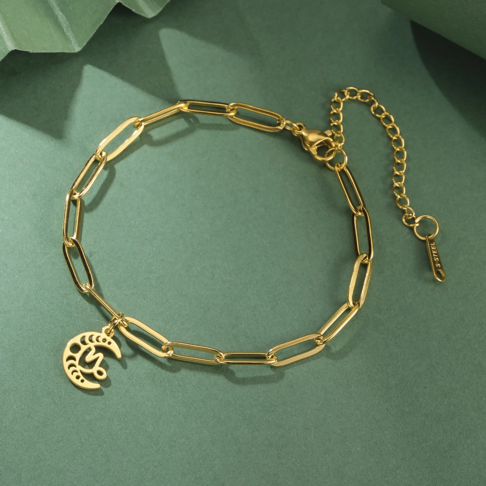 كجوي-أساور من الفولاذ المقاوم للصدأ للنساء ، السلسلة الكلاسيكية ، اللون الذهبي ، القمر المجوف ، 12 كوكبة ، الثور ، ليو ، العذراء ، هدايا المجوهرات