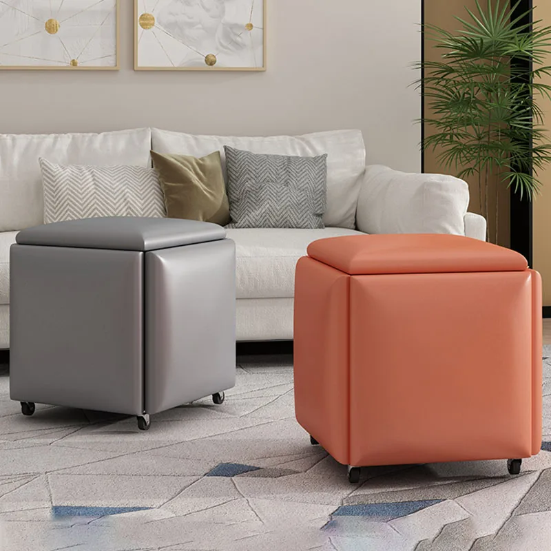 Nordic 5 In 1 Sofa Soft Stool Creative Home Rubik's Cube Combination Folding Stool Multifunctional Living Room Stools Furniture