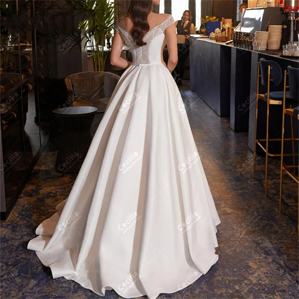 Charming Wedding Dresses Vintage Bridal Gowns Beading Appliques Off The Shoulder Robes For Formal Party Pretty Vestidos De Novia