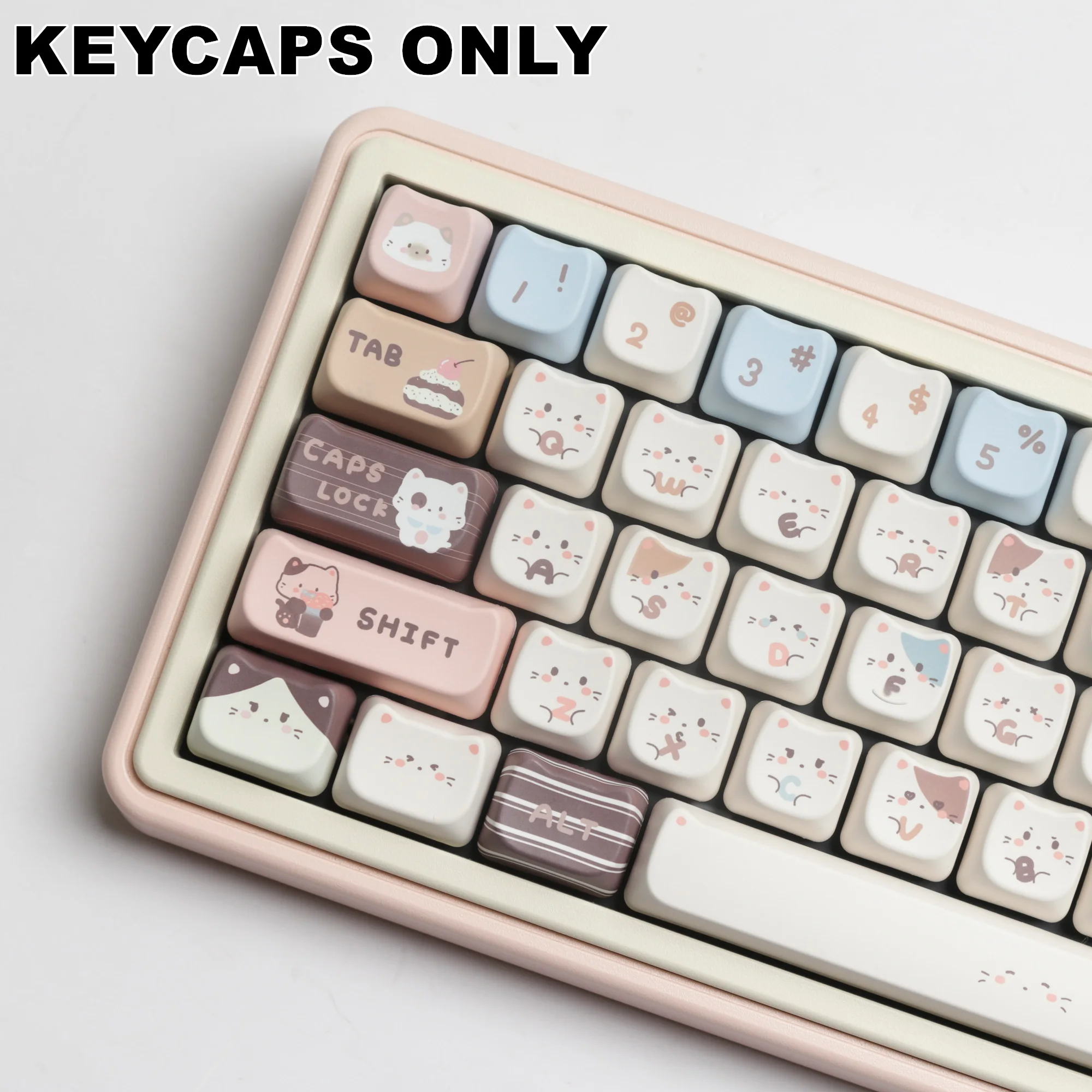 140 Keys Sea Salt Cat PBT Keycaps MAO Profile Dye-Sublimated Keycap Set for Mx Cherry Gateron Switch Mechanical Keyboard Kit