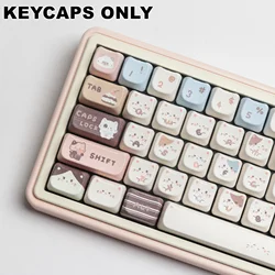 140 Keys Sea Salt Cat PBT Keycaps MAO Profile Dye-Sublimated Keycap Set for Mx Cherry Gateron Switch Mechanical Keyboard Kit