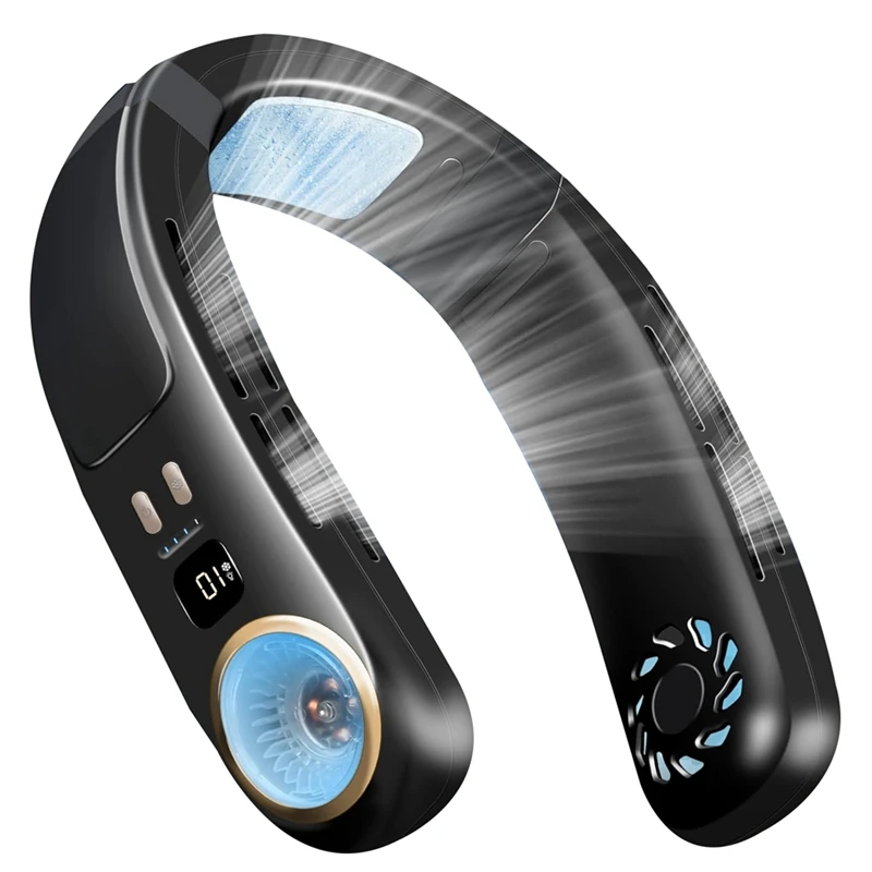 F4S-cNeck Air Conditioner Portable Neck Fan Rechargeable Bladeless Neck Fans That Blow Cold Air Personal Cooler