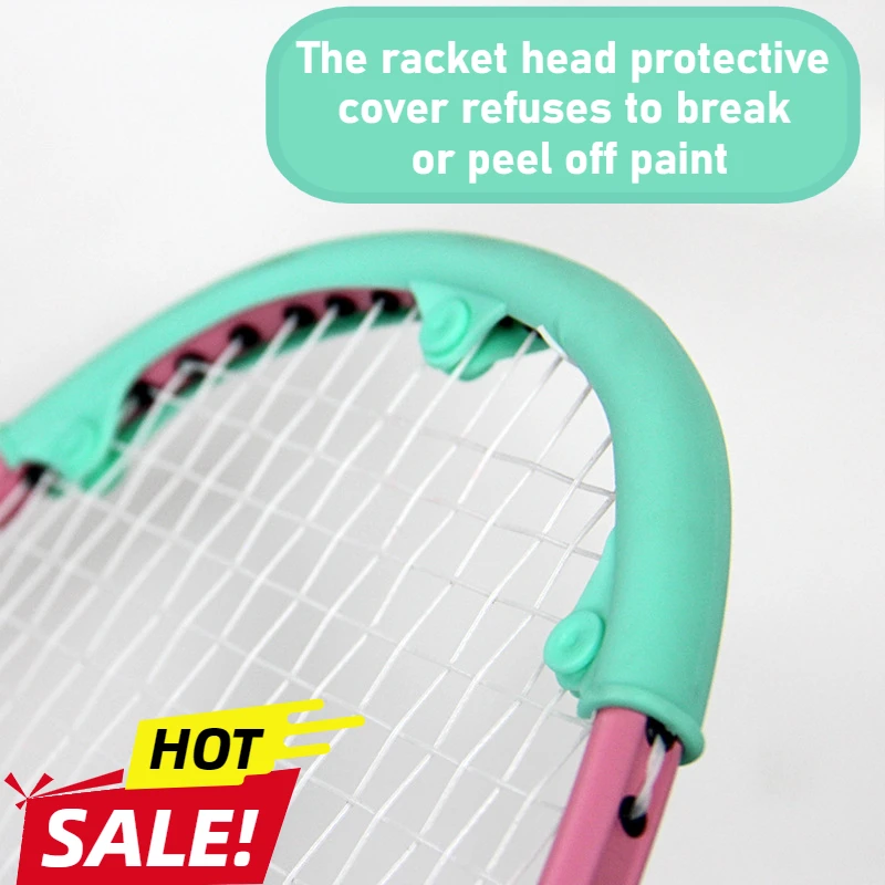 2pcs 19cm Badminton Racket Head Protection Rubber Strips Prevent Wire Breakage Wear Resistant Waterproof Anti Drop Case Cover CN