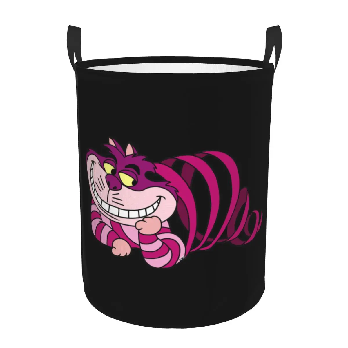 Customized Cheshire Cat Laundry Hamper Large Storage Basket Alice In Wonderland Cartoon Girls Boys Toy Organizer