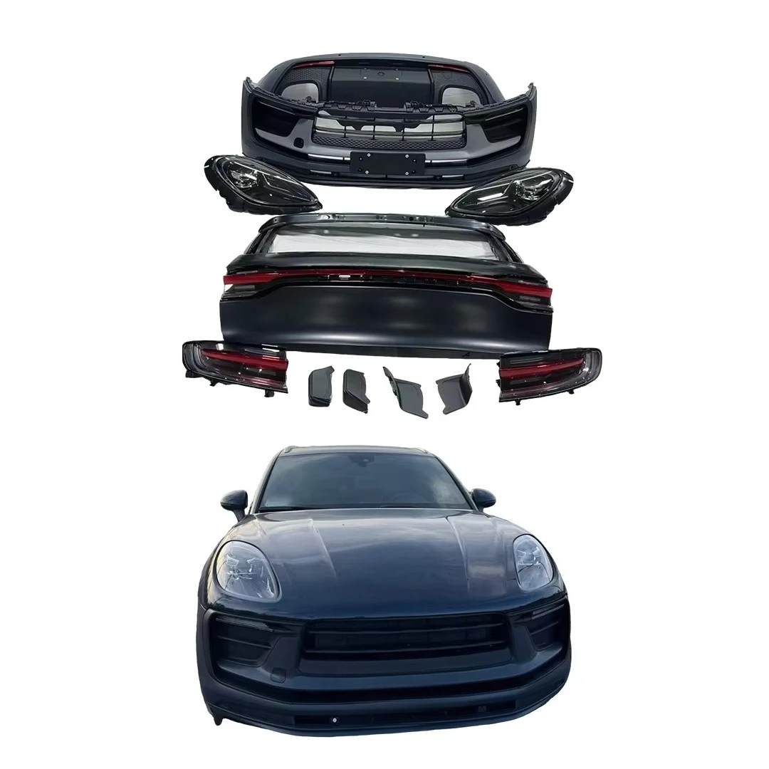 Upgrade Body Kit for Porsche Macan (2014-2021)Upgraded Front Bumper, Headlights, and Taillights; Plug-and-play Installation