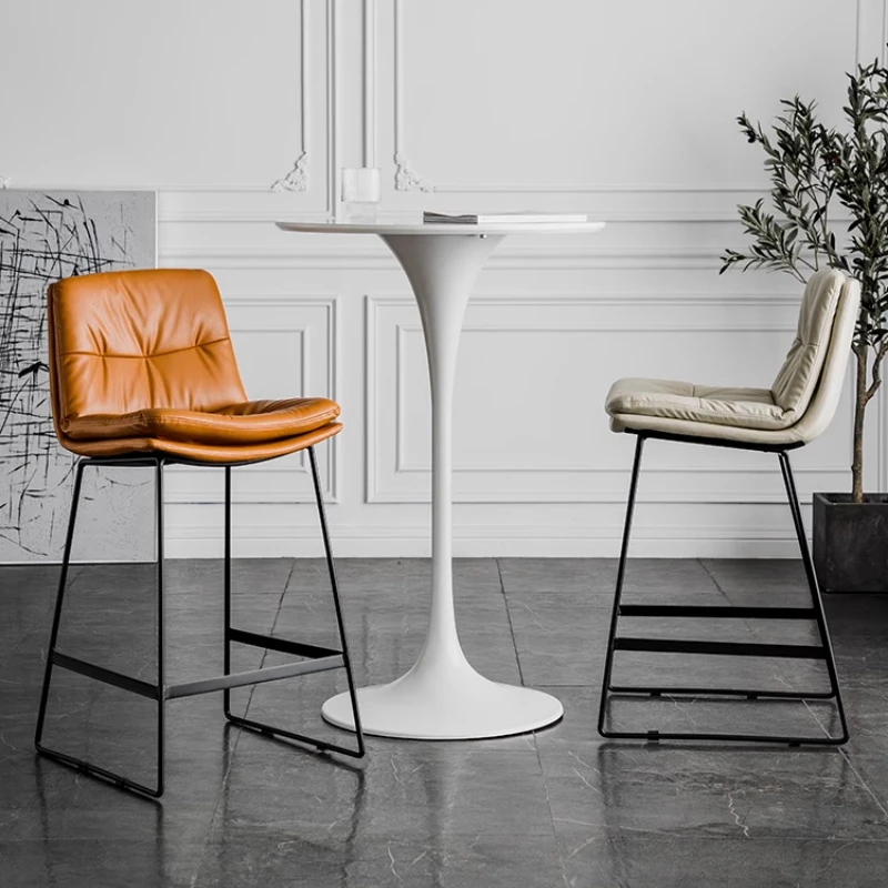 

Retro Minimalist Fashion Manicure Bar Stools Nordic Sturdy Bar Stools Industrial Unique Ultralight Metal Banqueta Home Furniture