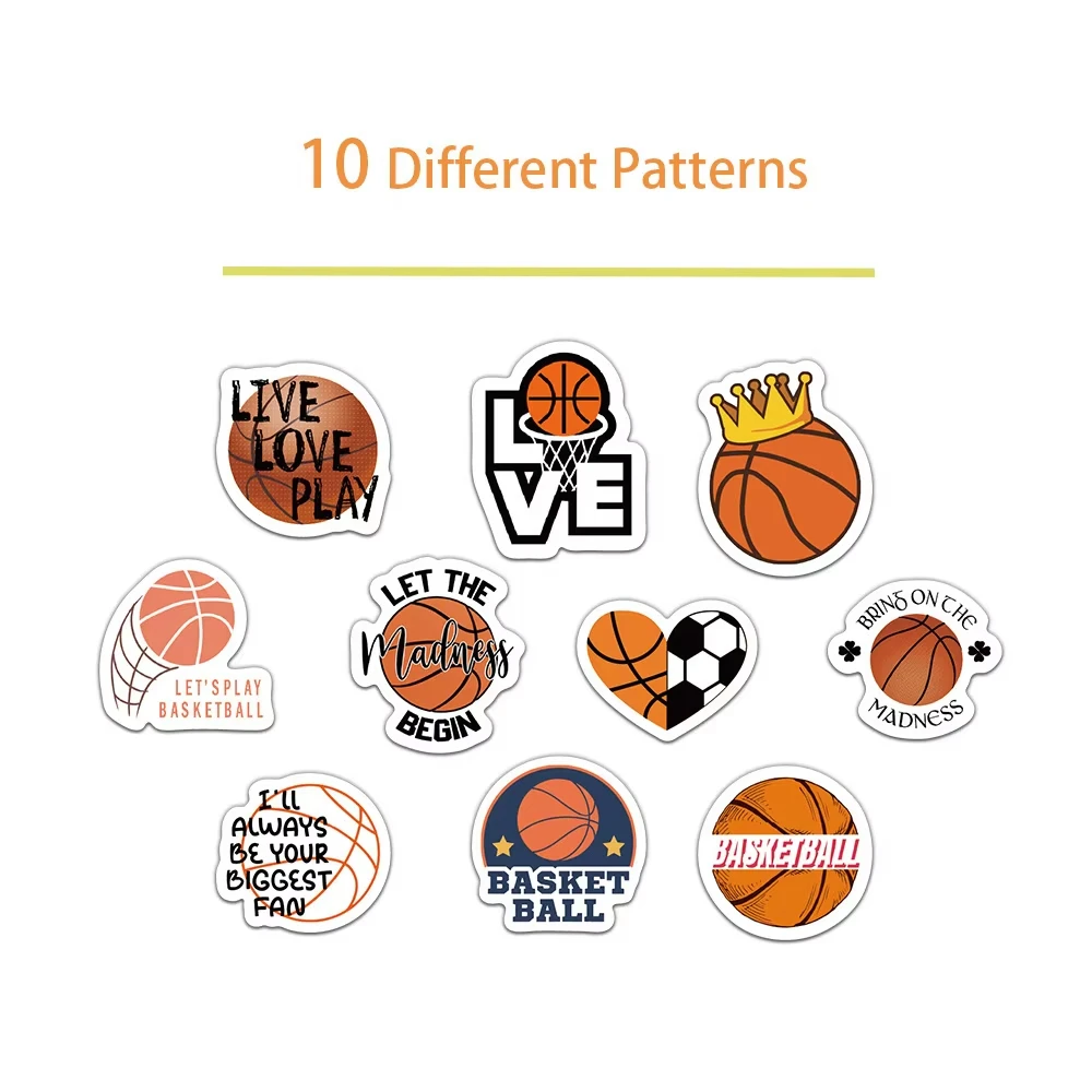 500 Pcs Basketball Stickers 1 Inch Self-Adhesive Sports Ball Roll Stickers for Sports Party Supplies, Team Gifts & Birthday Part