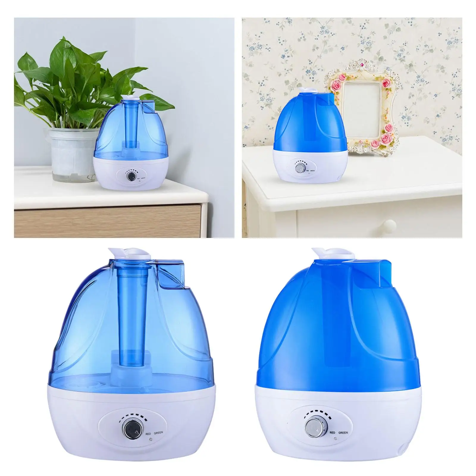 Ultrasonic Humidifier 2.5L Transparent for Baby Room Office Kids Nursery