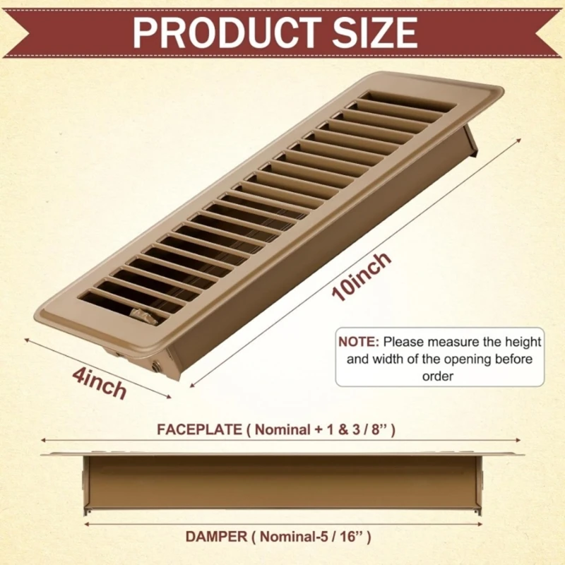 Coperture per registro a pavimento Facile Regola Damper Copertine ventilazione a casa facile Regola smorzatore per kxre