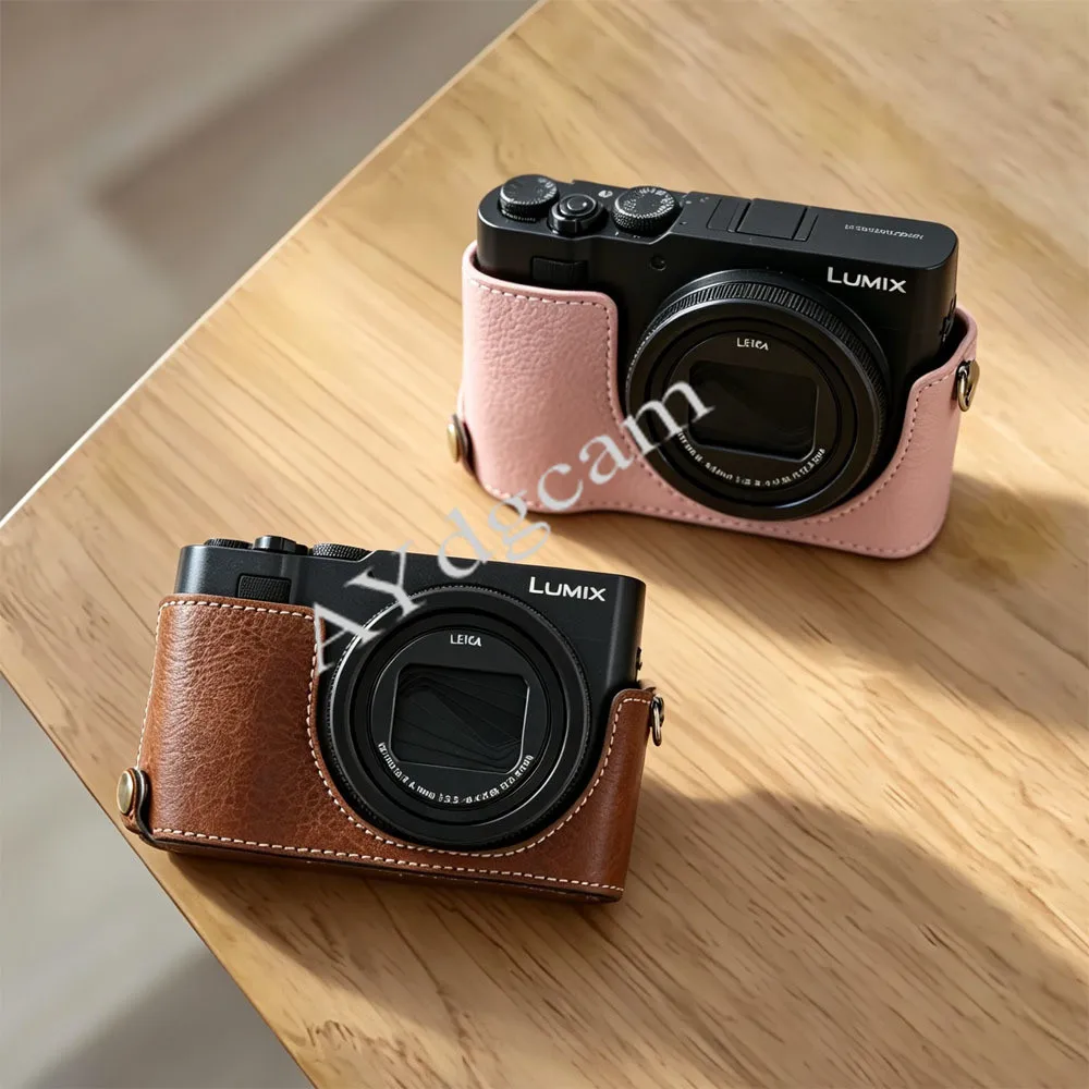 PU Leather Camera Case Half Bag Body For Panasonic Lumix ZS300  TZ300 DC-TZ300 with strap