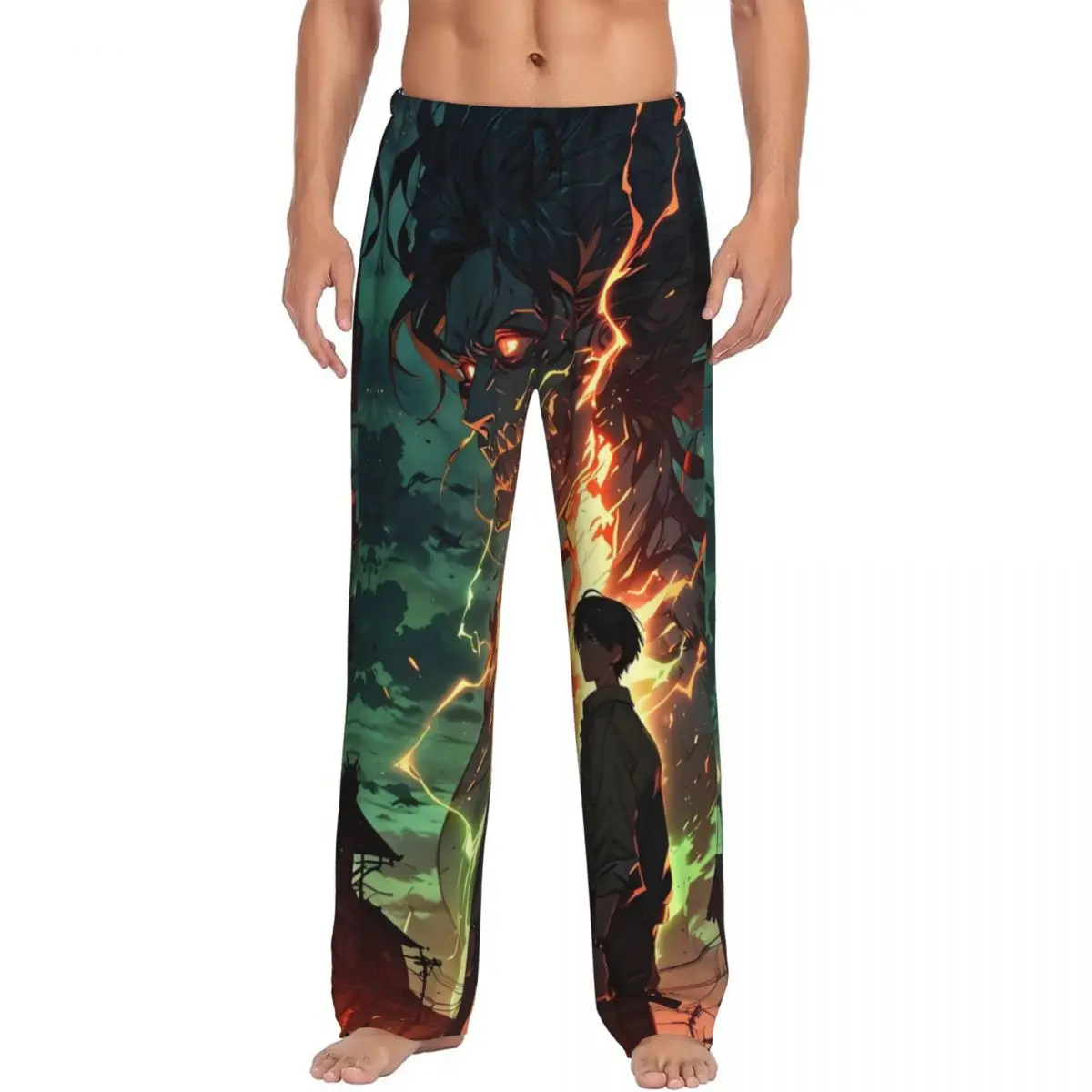 

Custom Print Attacks On Titans Pajama Pants Men Cartoon Anime Comic Film Sleep Sleepwear Bottoms with Pockets