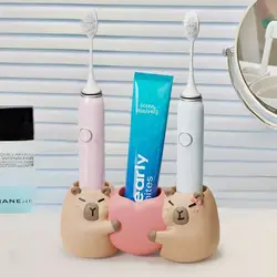 3 in 1 Creative Cute Capybara Toothbrush Holder Toothbrush Holder Desktop Office Small Cartoon Pen Insert Valentine's Day Gift