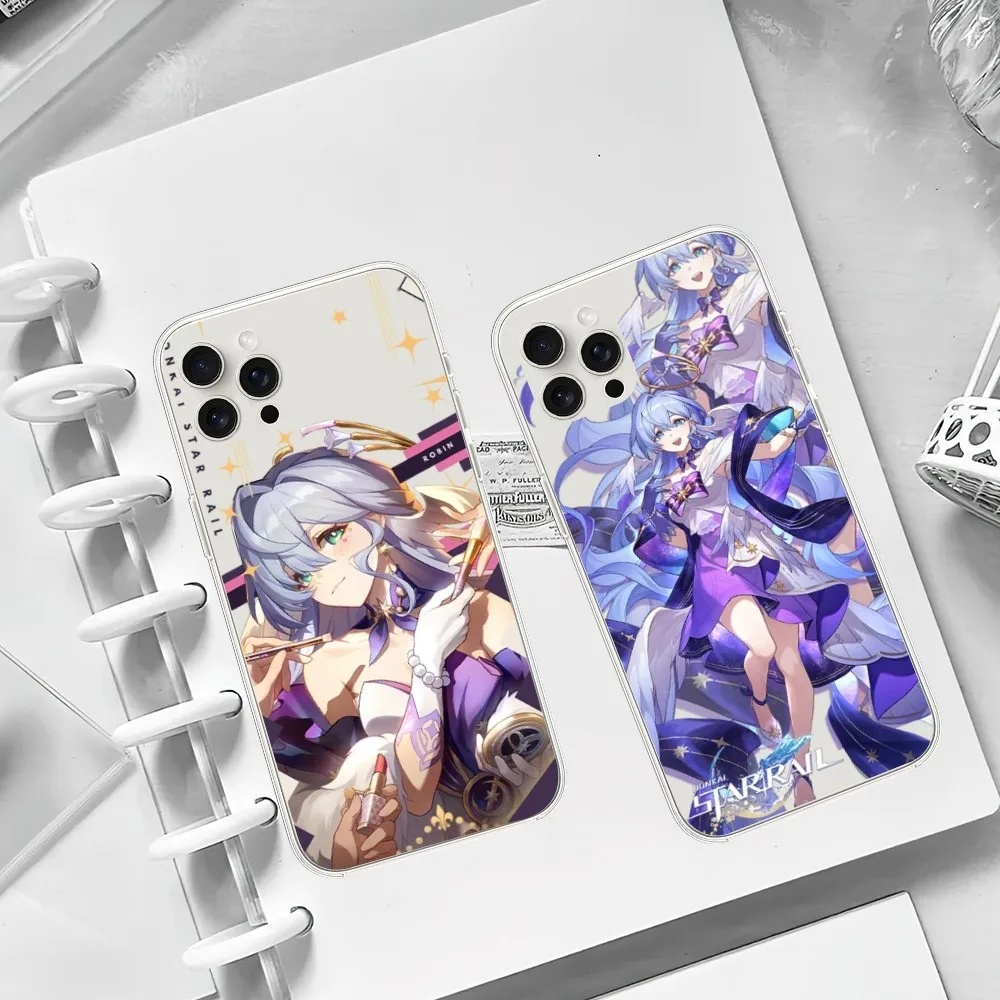 Game Honkai Star Rail Robin Girl Cute Phone Case For iPhone 11 13 Mini 16 15 14 12 Pro XS Max Plus Transparent Shell